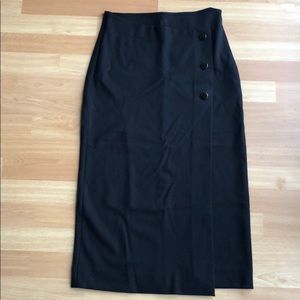 Babaton Buttoned-Up Skirt in Black